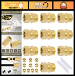 Brass Compression Tube Fitting Set, 10 Pcs 3/8" Od X Npt Male Couplings & Sleeve. Fixed Price $28.99.