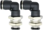 Elbow And Straight Combination 3/8" Tube Od Push To Connect Medium, Black. Fixed Price $17.30.
