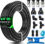 Mxuteuk 1/4" Air Line Tubing Kit,1/4" Hose Kit,1/4 Od, Black. Fixed Price $30.93.
