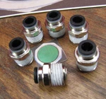 (6) Legris Straight Push-to-connect Threaded 6mm Fittings With M14 Threads. Fixed Price $25.00.