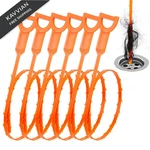Drsnake Drain Clog Remover, 25-inch Hair Removal Tool, Orange. Fixed Price $7.52.