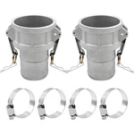 2 Sets Inch Type C Aluminum Cam And Groove Hose Fitting With 4 Clamps. Fixed Price $33.14.