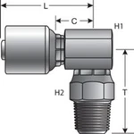 Lot Of 4 Gates 6g-8mpx90 - G25106-0608 Hydraulic Hose Fittings. Fixed Price $144.34.