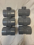 New Lot Of 6 4" X 2" Lasco Pvc Sch80 Reducing Tee D2464/d2467. Fixed Price $125.00.