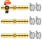 Da By 3 Pcs 1/4"(6mm) Brass Barb Splicer Mender Hose 1/4"(6mm),. Fixed Price $15.98.