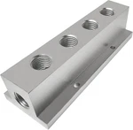 Nacx Air Compressor Outlet, 4 Way 6 Port Pneumatic Manifold Way, Silver. Fixed Price $21.46.