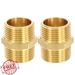 Metallixity 2pk 1" Brass Pipe Fitting Hex Nipple Npt Adapter. Fixed Price $27.99.