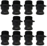 (10 Pack) 1-1/2" Poly Type F Male Npt X Adapter Camlock Polypropylene. Fixed Price $28.95.