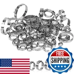 Gaohui 82 Pcs Single Ear Hose Clamps 11 Sizes 5.8-38.1mm 304 Stainless Steel. Fixed Price $19.82.