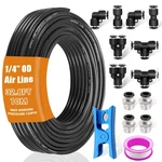 Mankk 1/4" Air Line Tubing Kit Hose 10 Meters, Black-1/4" (6.35mm) Od. Fixed Price $23.99.