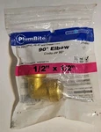 Jones Stephens C77431lf 1/2" X Fpt Plumbite Push On 90 Brass Female Elbow. Fixed Price $12.82.