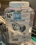 Halex Metallic Emt Compression Couplings Steel 3/4" 20 Pack 62402b 1001-403-069. Fixed Price $11.19.