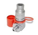 90 Degree Male Flat Face Hydraulic Quick Connect Coupler, 3/8 Jic Thread. Fixed Price $29.99.