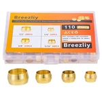 Breezliy 110pcs Tube Od 1/4" 4 Sizes Brass Compression Sleeves, Yellow. Fixed Price $14.76.