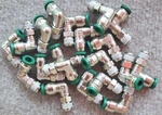 20 Parker W169plp-4-2 Nickel Plated Brass Swivel Elbow, 90 Degrees, 1/4 In Tube. Fixed Price $82.50.