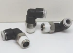 3 Unused Festo Fittings # 533238, Qsl-h-1/4-1/4-u-m, 90 Degree Body. Fixed Price $20.00.