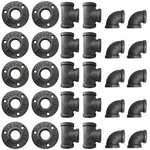 Alffun 3/4 Inch Black Malleable Iron Cast Pipe Fitting Flange Tees Elb. Fixed Price $27.89.