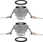 2pcs Type B Aluminum Global Cam And Groove Hose Fitting Npt B-200 2" With. Fixed Price $31.95.