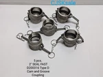 5 Pcs. 2" Seal Fast D200316 Type D Cam And Groove Coupling 316 Ss (new).. Fixed Price $45.00.