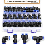 Mankk 60pcs 1/4 Od Push To Connect Fittings Air Hose Inch Kit, Black. Fixed Price $29.15.