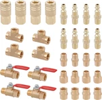 32pcs 1/4" Npt Brass Pipe Fittings Kit Air Hose Fitings, Ball Valve, Reducer Ada. Fixed Price $45.95.