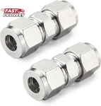 Metalwork Metric 304 Stainless Steel Compression Tube Fitting, Union, W/double F. Fixed Price $12.68.