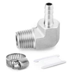 Goraguchi 1pcs 304 Stainless Steel 90 Degree Elbow Hose, 1/8" Barb X Npt.... Fixed Price $15.96.