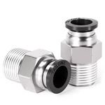 Tailonz 1/4" Push To Connect Pneumatic Fitting Male Straight 10 Pack Silver. Fixed Price $25.99.