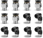 12 Pcs Push To Connect Fittings 3/8 Inch Tube Od X 1/4 Npt Thread Pneumatic. Fixed Price $21.02.