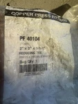 Streamline Copper Propress 2" X 1-1/4 Reducing Tee Fitting. Fixed Price $77.00.