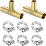 Uxcell 2pcs Brass Tee Barb Fittings, 3-ways 5/8" X 1/2" Barbed Hose R. Fixed Price $19.61.
