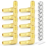 Gasher 10pcs Brass Hose Barb Reducer 90 1/8" Npt X 5/16" Barb,. Fixed Price $23.23.