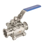 Hfs(r) 1.5" Tri Clamp Three Piece Ball Valve Stainless Steel 304, Ptfe Lined. Fixed Price $140.00.