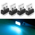 Ntnev 4pcs Usb Led Car Interior Atmosphere Lamp, Mini Lights Ice Blue. Fixed Price $9.11.